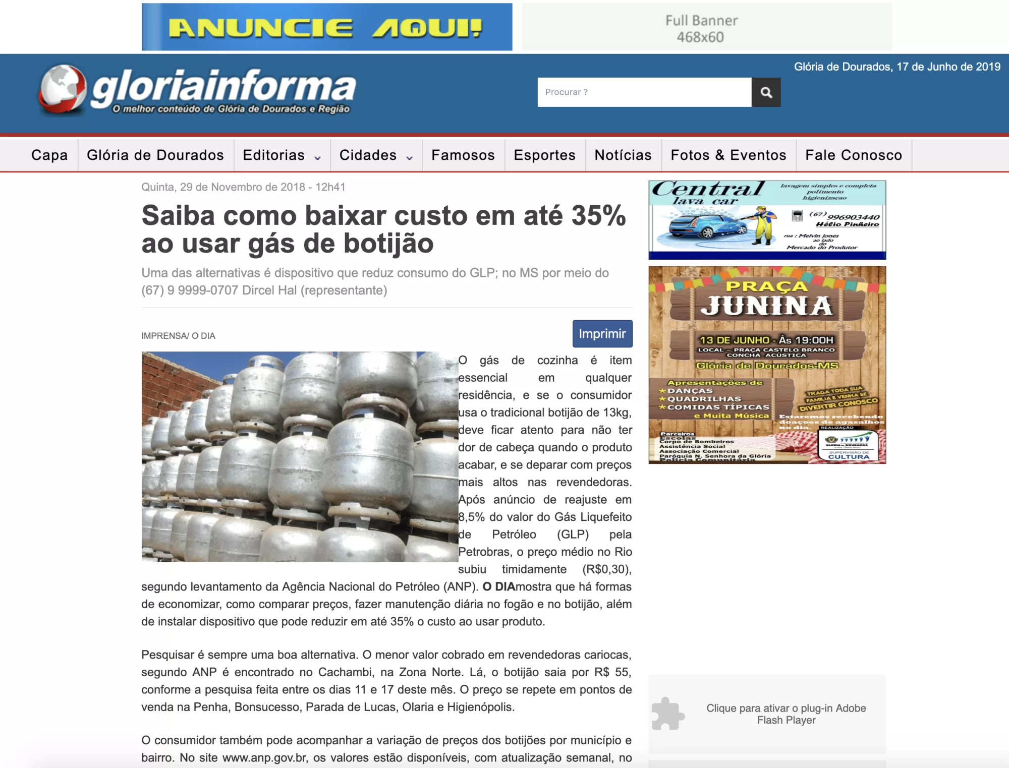 Powergás na imprensa Glória Informa